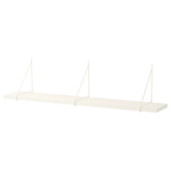 BERGSHULT / PERSHULT wall shelf, white/white, 120x20 cm