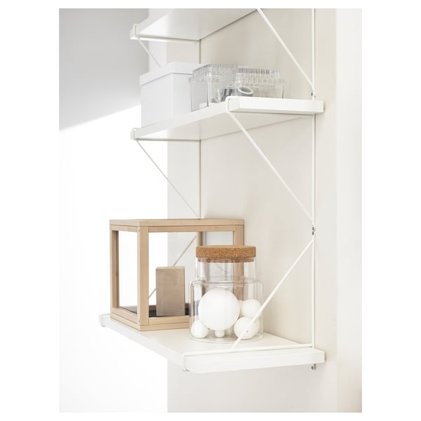BERGSHULT / PERSHULT wall shelf, white/white, 80x30 cm