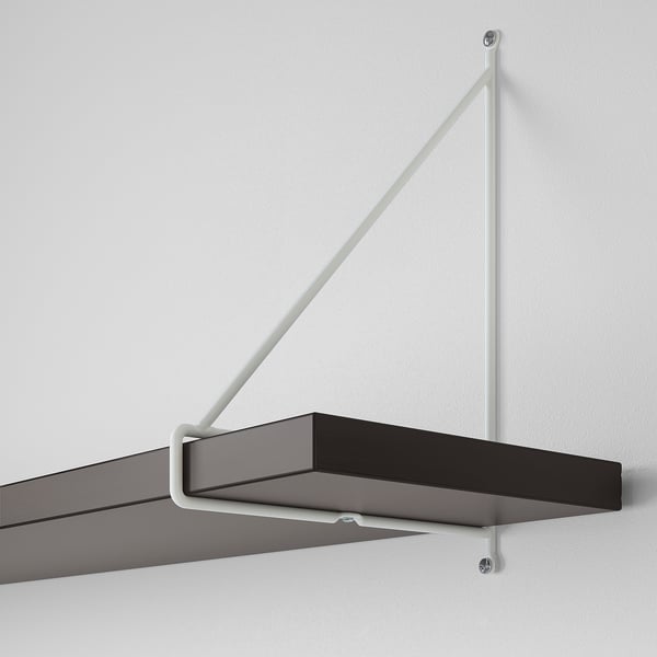 BERGSHULT / PERSHULT wall shelf, brown-black/white, 120x20 cm