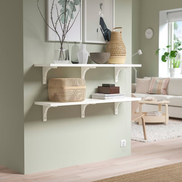 BERGSHULT / RAMSHULT wall shelf combination, white, 120x30 cm