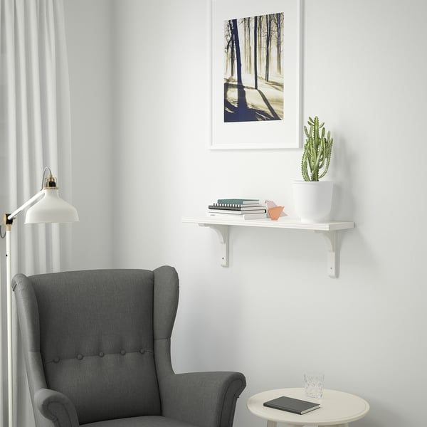 BERGSHULT / RAMSHULT wall shelf, white, 80x20 cm