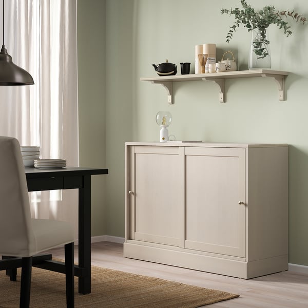 BERGSHULT / RAMSHULT wall shelf, grey-beige, 120x30 cm