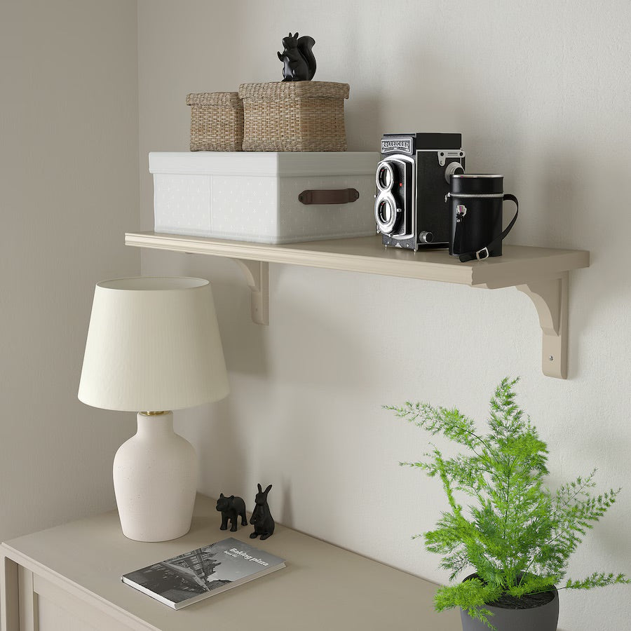 BERGSHULT / RAMSHULT - Wall shelf, grey-beige, 80x30 cm