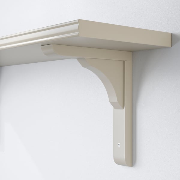 BERGSHULT / RAMSHULT wall shelf, grey-beige, 120x20 cm