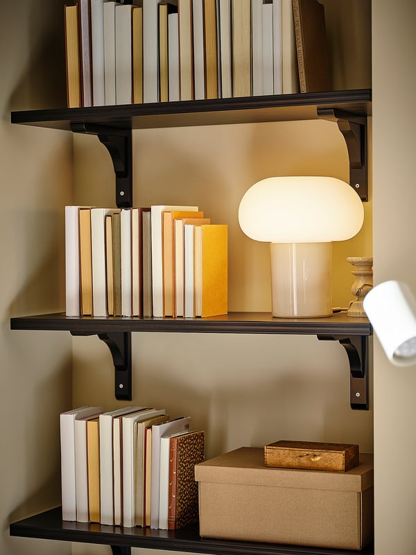 BERGSHULT / RAMSHULT wall shelf, brown-black, 80x30 cm