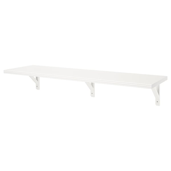 BERGSHULT / SANDSHULT wall shelf, white/white stained aspen, 120x30 cm