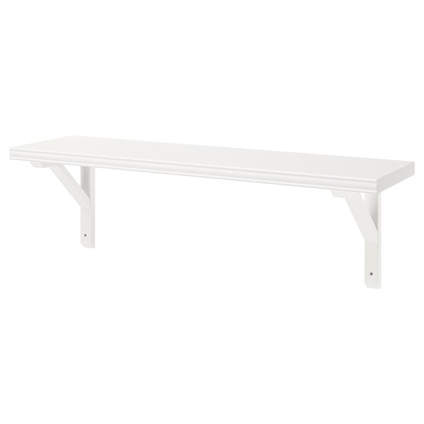 BERGSHULT / SANDSHULT wall shelf, white/white stained aspen, 80x20 cm