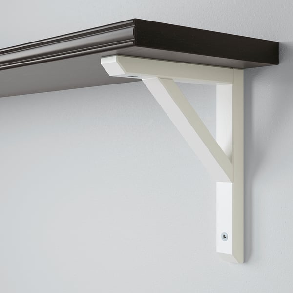 BERGSHULT / SANDSHULT wall shelf, brown-black/white stained aspen, 80x20 cm