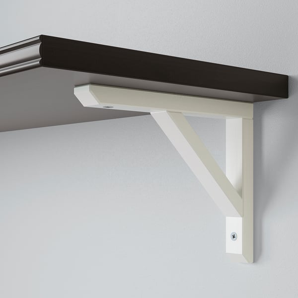 BERGSHULT / SANDSHULT wall shelf, brown-black/white stained aspen, 120x30 cm