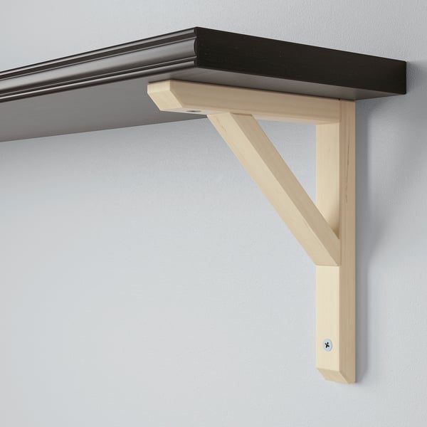 BERGSHULT / SANDSHULT wall shelf, brown-black/aspen, 80x20 cm
