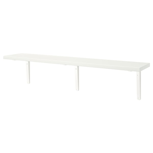 BERGSHULT / TOMTHULT shelf with bracket, white, 120x20 cm