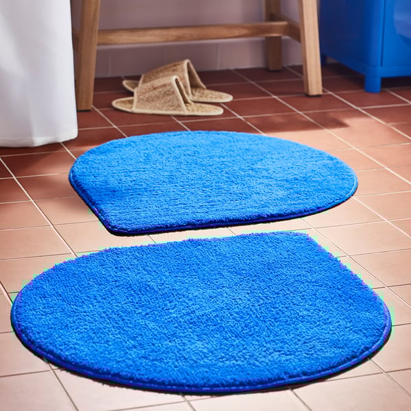 BERGVATTNET Bathroom rug, blue, 60x60 cm