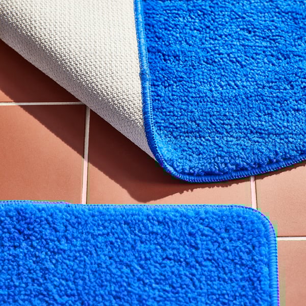BERGVATTNET Bathroom rug, blue, 60x60 cm