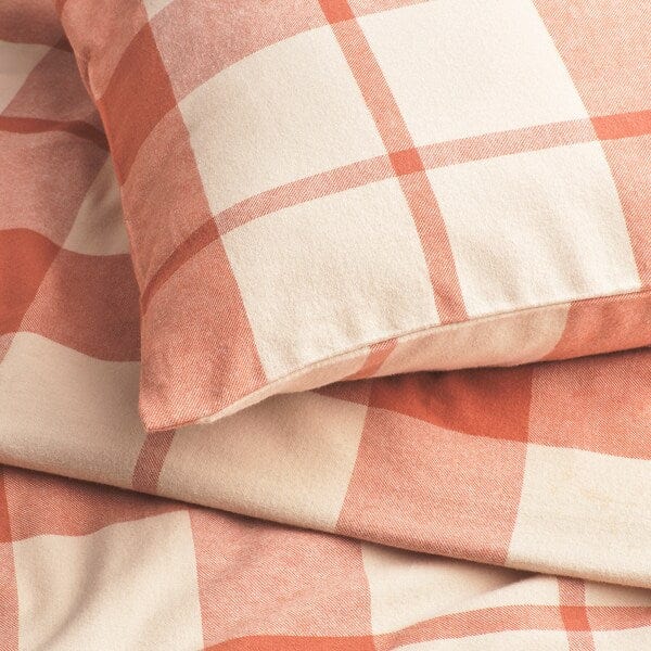 Ikea BESKSÖTEMAL - Duvet cover and 2 pillowcases, reddish/checkered,240x220/50x80 cm