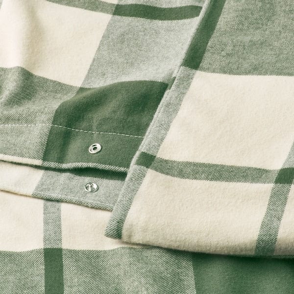 Ikea BESKSÖTEMAL - Duvet cover and 2 pillowcases, green/checkered,240x220/50x80 cm