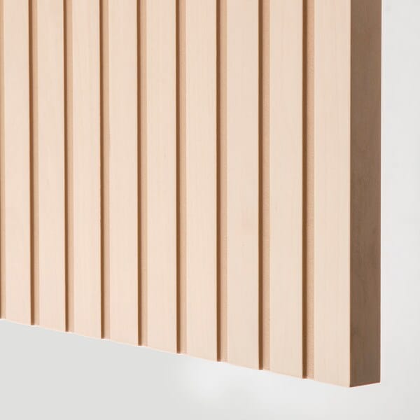 Ikea BESTÅ - Storage combination w doors/drawers, white/Björköviken/Stubbarp birch veneer, 120x42x74 cm