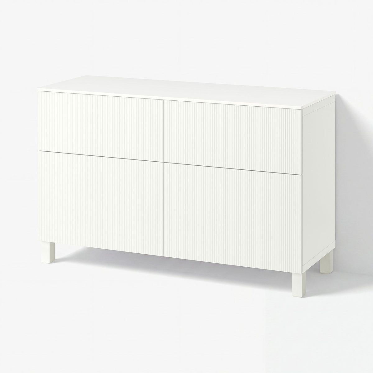 BESTÅ storage combination w doors/drawers, white/Förvaltare white, 120x42x75 cm