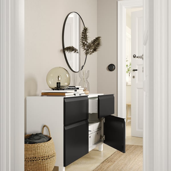 BESTÅ - BESTÅ Storage combination w doors/drawers, white Hammarsmed/Stubbarp/anthracite, 120x42x74 cm