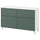BESTÅ storage combination w doors/drawers, white/Krukmakare dark grey-green, 120x42x75 cm