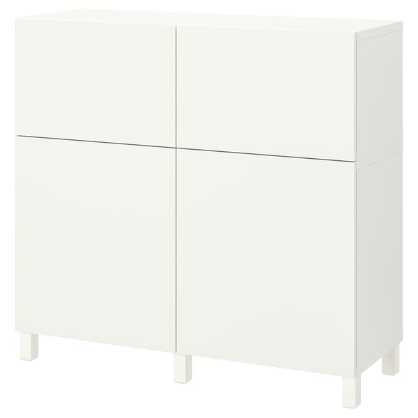 BESTÅ - BESTÅ Storage combination w doors/drawers, white/Lappviken/Stubbarp white, 120x42x112 cm