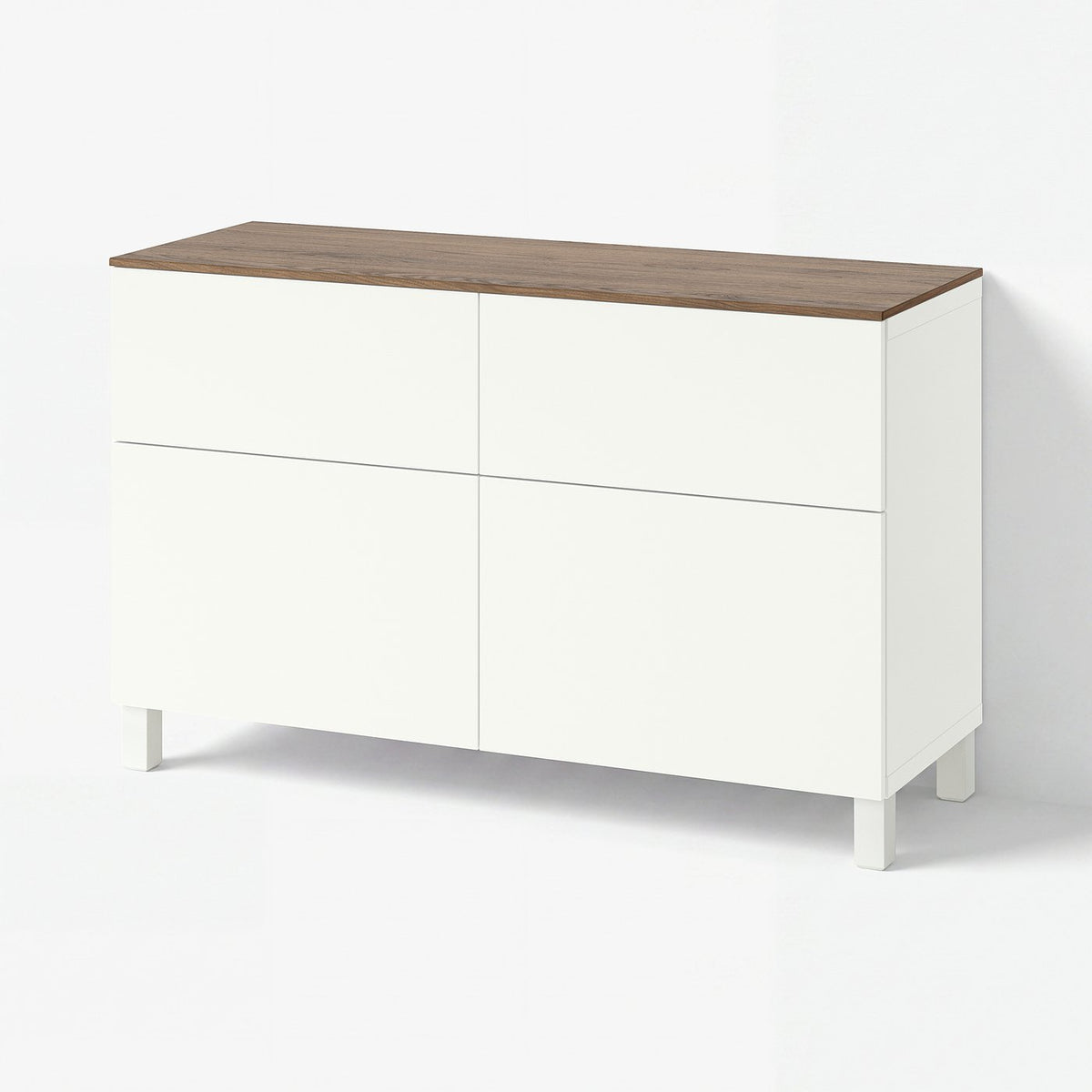 BESTÅ storage combination w doors/drawers, white/Lappviken/Stubbarp white, 120x42x75 cm