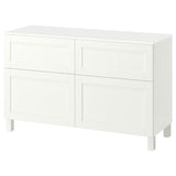 BESTÅ storage combination w doors/drawers, white/Pipmakare white, 120x42x75 cm