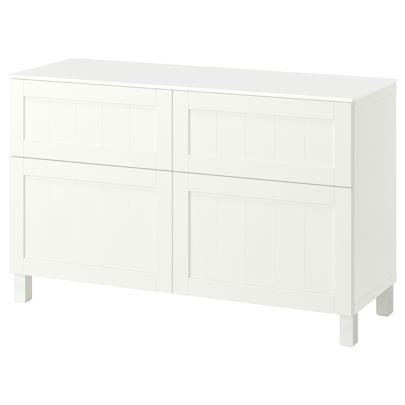 BESTÅ storage combination w doors/drawers, white/Pipmakare white, 120x42x75 cm