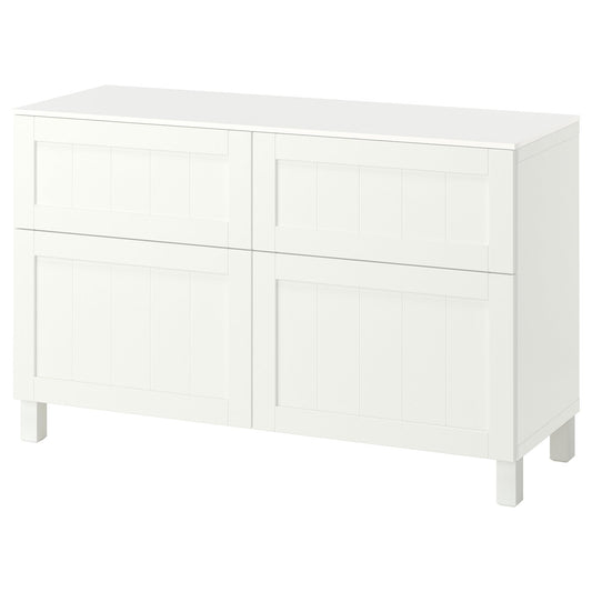 BESTÅ storage combination w doors/drawers, white/Pipmakare white, 51x75.2x32.5 cm