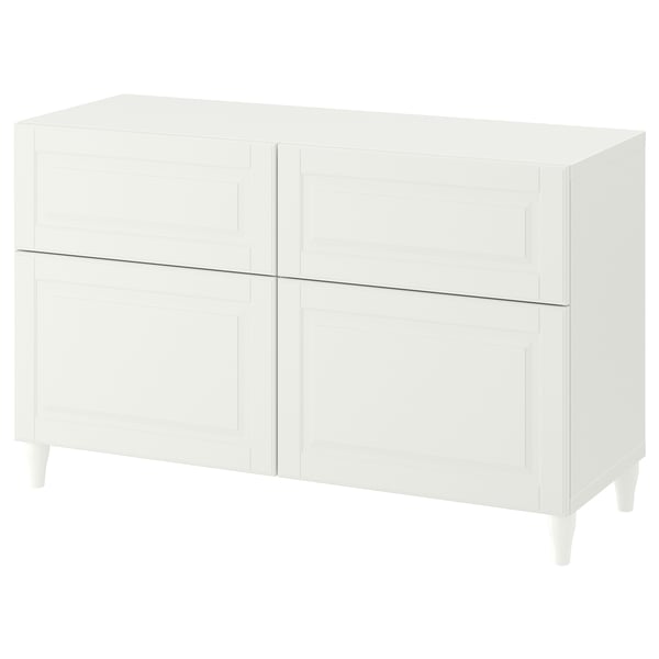 BESTÅ storage combination w doors/drawers, white/Smeviken/Kabbarp white, 120x42x74 cm