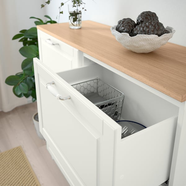 BESTÅ - BESTÅ Storage combination w doors/drawers, white Smeviken/Ostvik/Kabbarp white clear glass, 120x42x240 cm