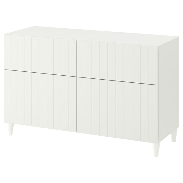 BESTÅ storage combination w doors/drawers, white/Sutterviken/Kabbarp white, 120x42x74 cm