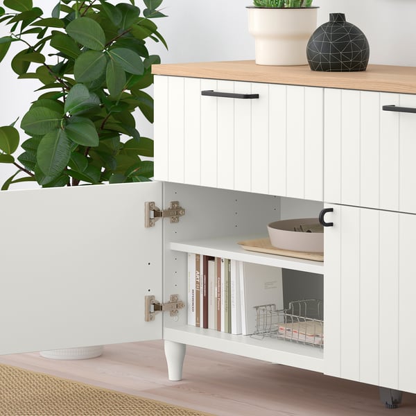 BESTÅ storage combination w doors/drawers, white/Sutterviken/Kabbarp white, 120x42x76 cm