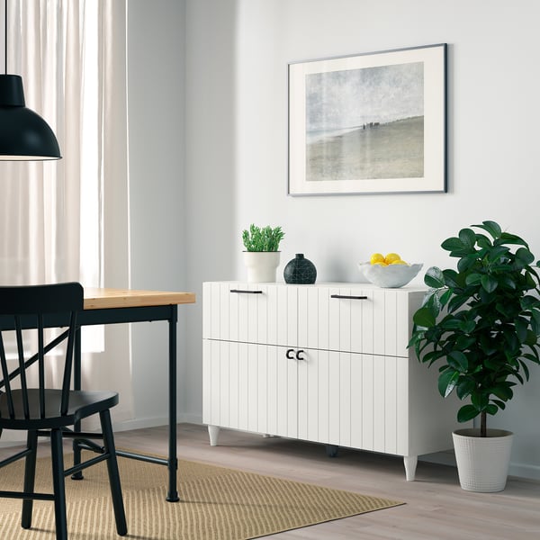 BESTÅ storage combination w doors/drawers, white/Sutterviken/Kabbarp white, 120x42x74 cm
