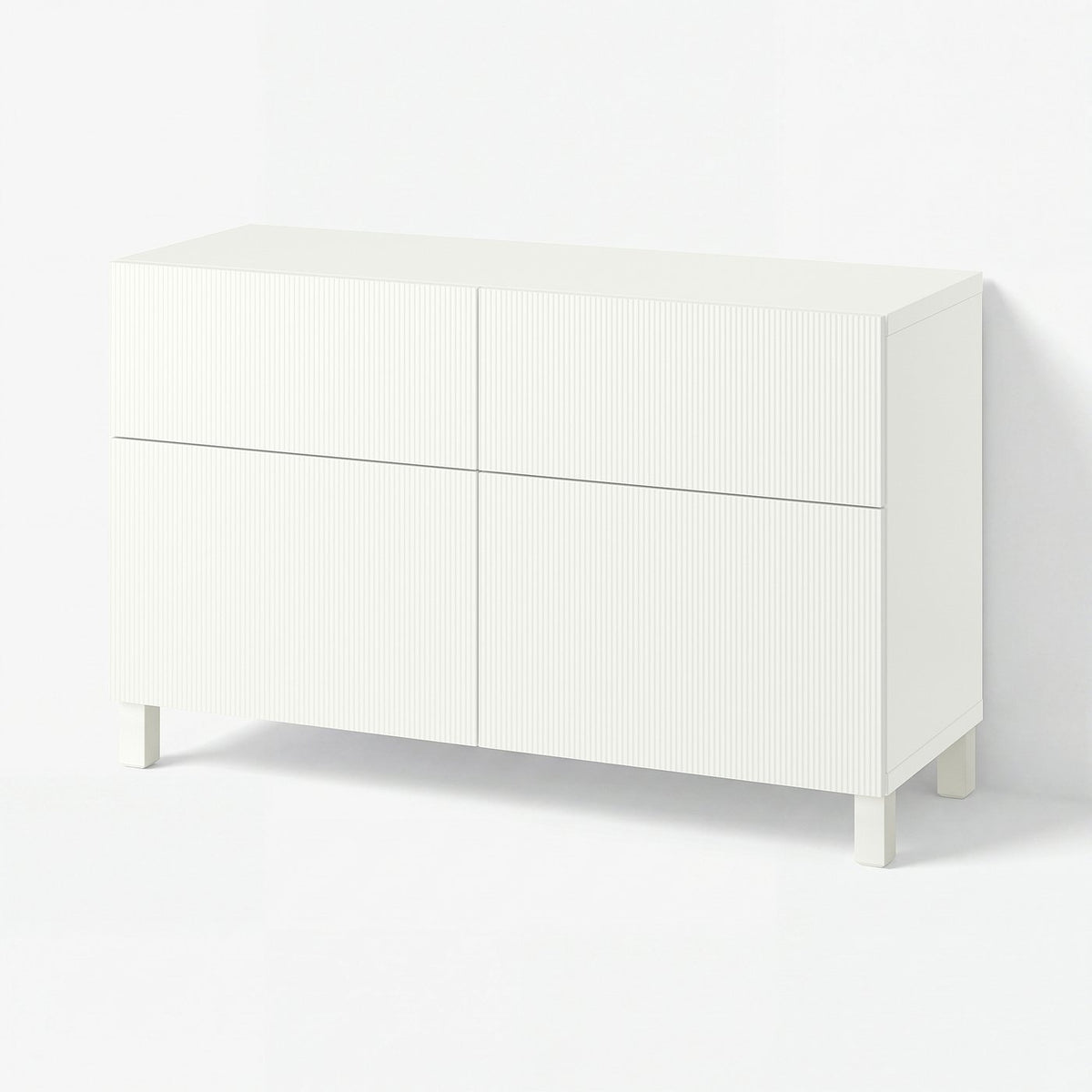 BESTÅ storage combination w doors/drawers, Förvaltare white/Stubbarp white, 120x42x74 cm