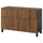 BESTÅ storage combination w doors/drawers, black-brown/Lappviken/Stubbarp walnut effect, 120x42x75 cm