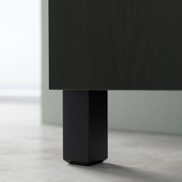 BESTÅ storage combination w doors/drawers, black-brown/Lappviken/Stubbarp black-brown, 120x42x76 cm