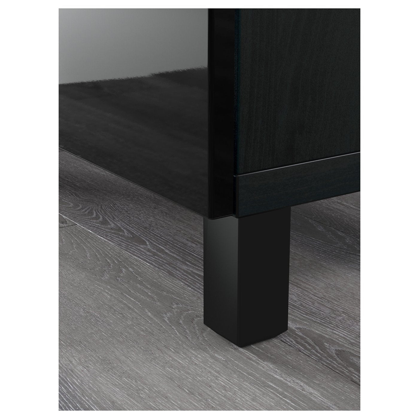 BESTÅ storage combination w doors/drawers, black-brown/Selsviken high-gloss/black, 180x42x74 cm
