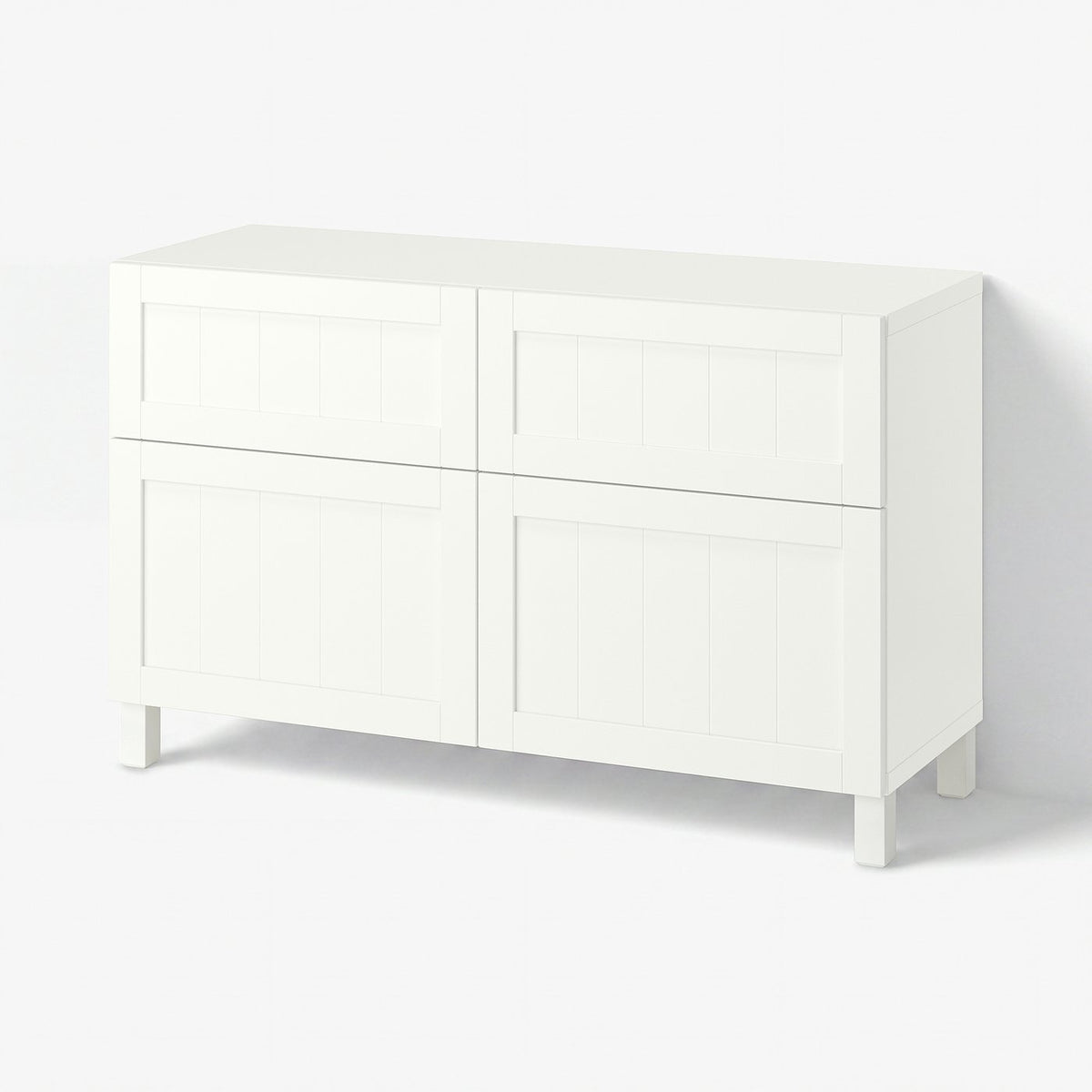 BESTÅ storage combination w doors/drawers, Pipmakare white/Stubbarp white, 120x42x74 cm