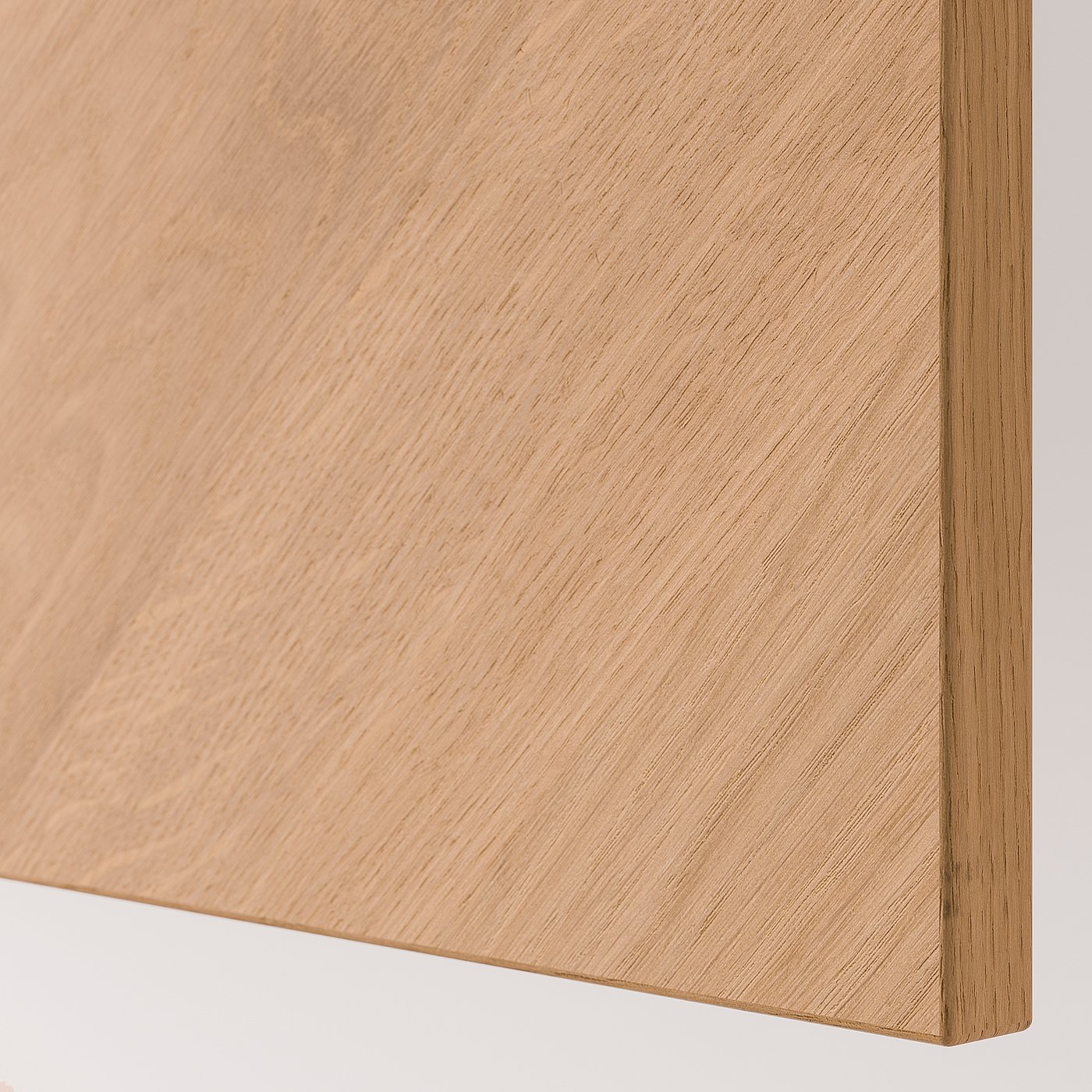 BESTÅ media storage combination, white Björköviken/Hedeviken oak veneer, 300x42x114 cm