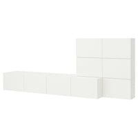 BESTÅ media storage combination, white Lappviken/white, 300x42x114 cm