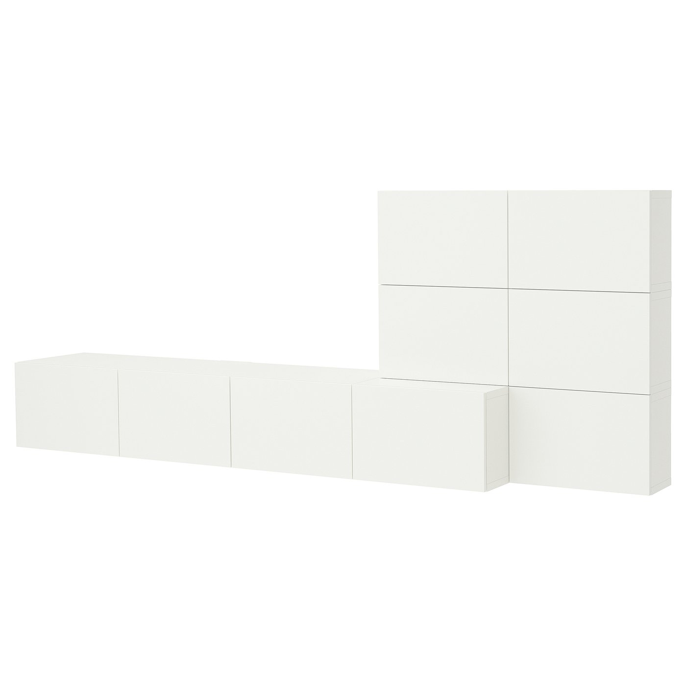 BESTÅ media storage combination, white Lappviken/white, 300x42x114 cm
