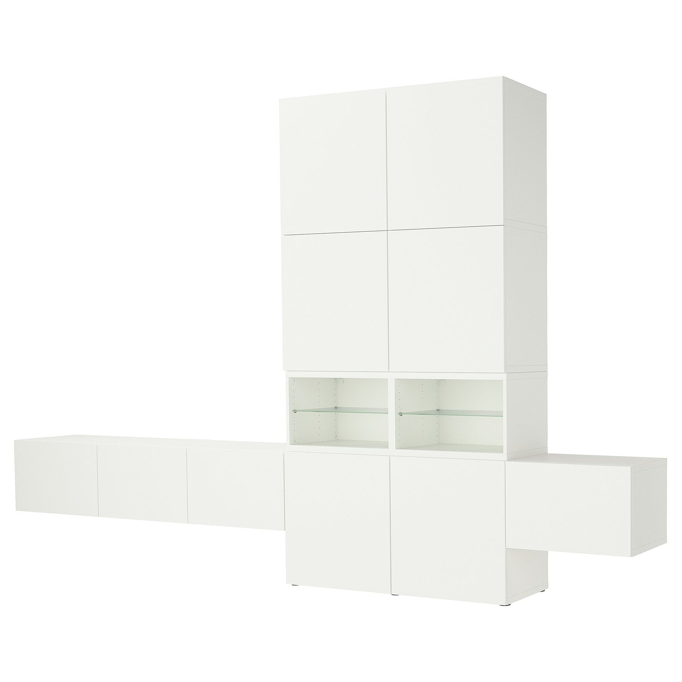 BESTÅ media storage combination, white/Lappviken white, 360x231x42 cm