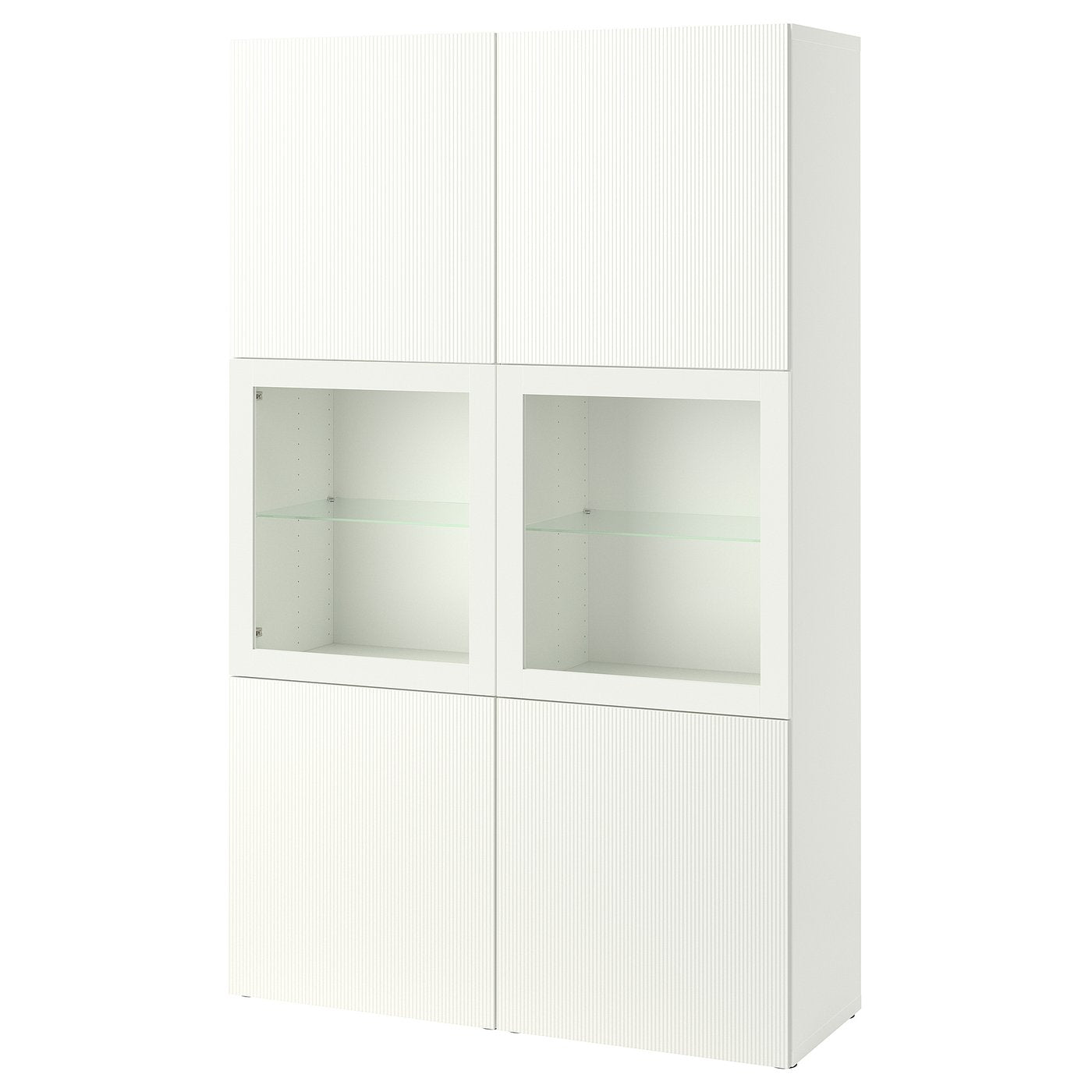 BESTÅ storage combination w glass doors, white/Förvaltare white, 120x193x42 cm