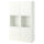 BESTÅ storage combination w glass doors, white/Förvaltare white, 120x42x193 cm
