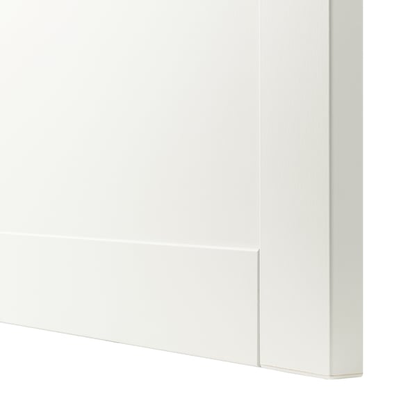 BESTÅ storage combination w glass doors, white/Hanviken white clear glass, 60x42x193 cm