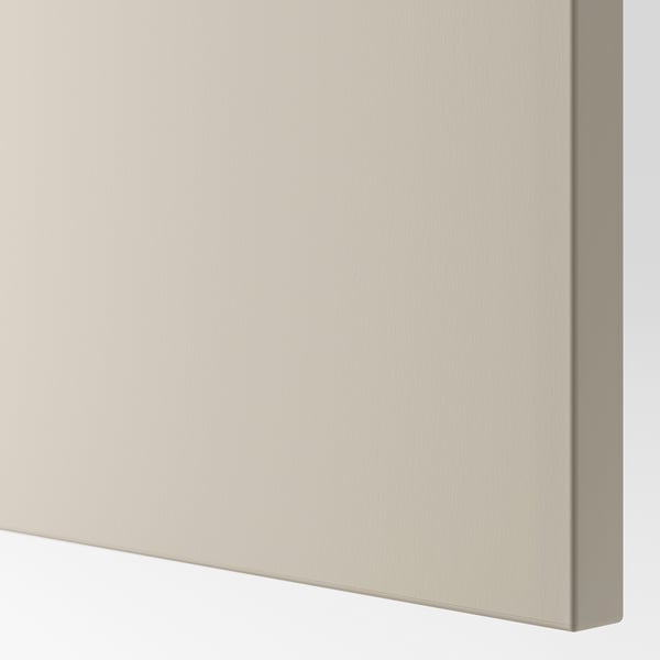 BESTÅ storage combination w glass doors, white Lappviken/light grey-beige clear glass, 60x42x193 cm