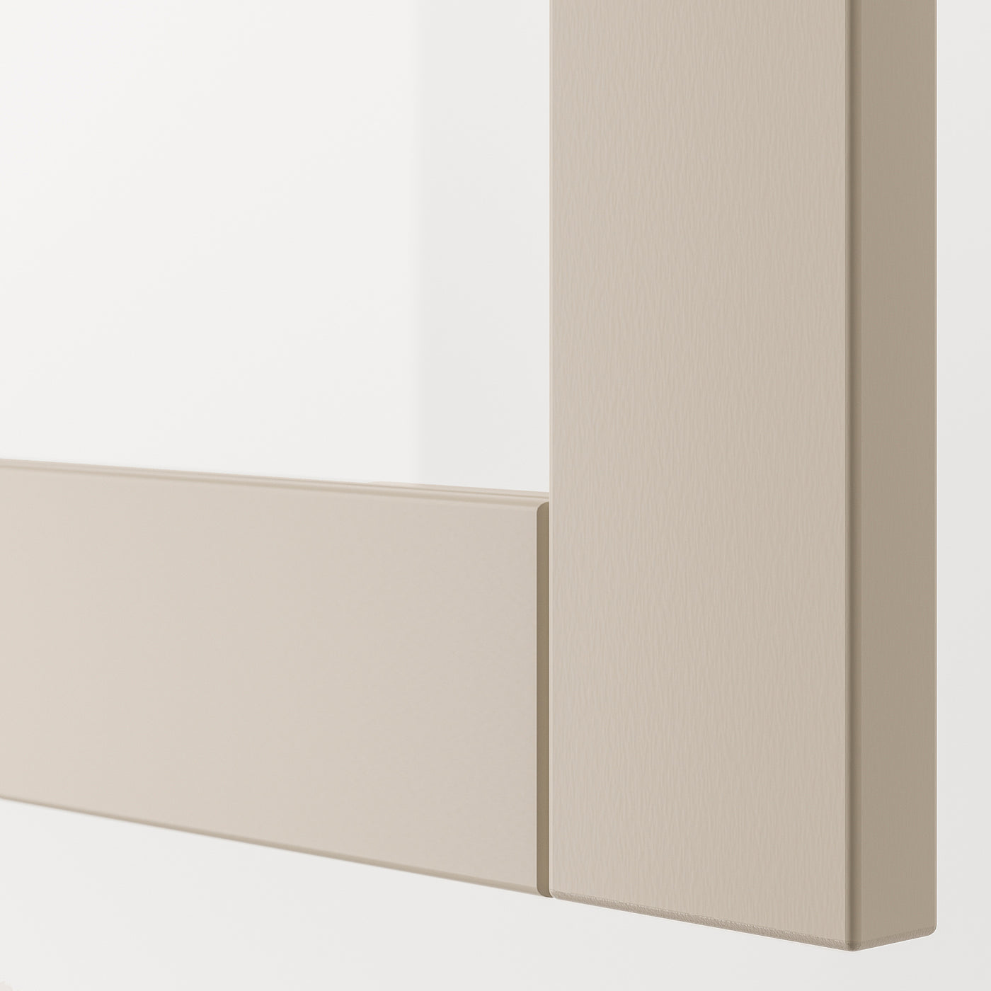 BESTÅ storage combination w glass doors, white Lappviken/light grey-beige clear glass, 60x42x193 cm