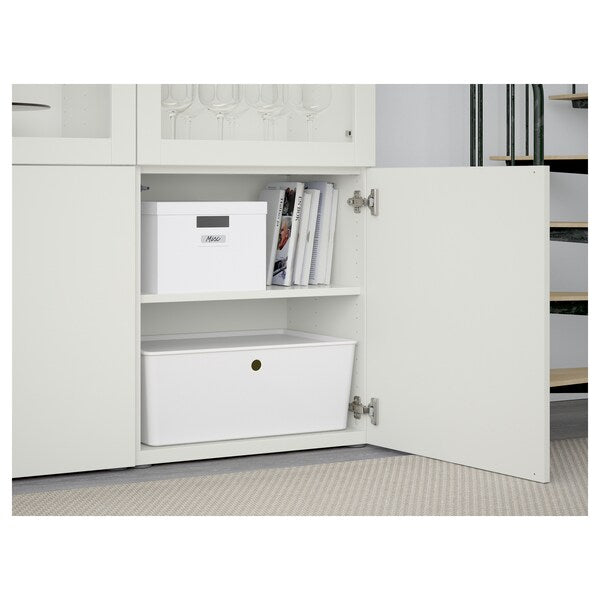 BESTÅ - Storage combination w glass doors, white Lappviken/Sindvik white clear glass, 120x42x193 cm