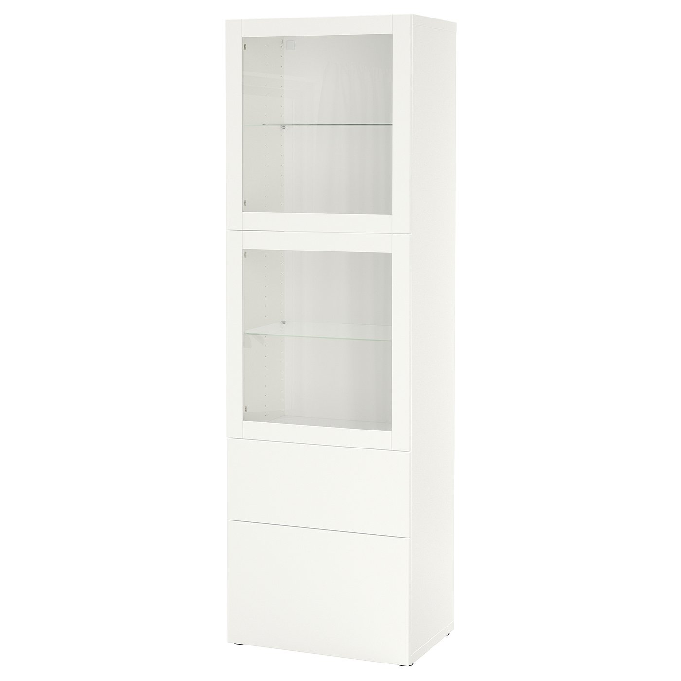 BESTÅ storage combination w glass doors, white/Lappviken white clear glass, 60x42x193 cm