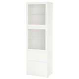 BESTÅ storage combination w glass doors, white/Lappviken white clear glass, 60x42x193 cm